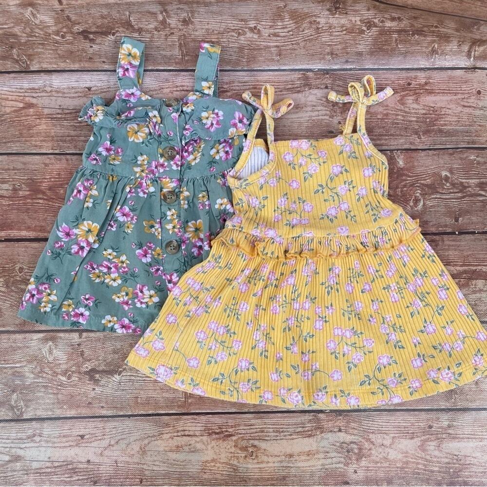 Little lass Baby girl floral dress set of two size 6-9 months